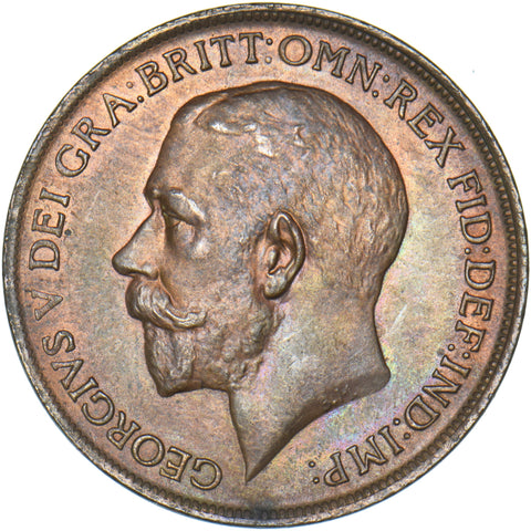 1912 Penny - George V British Bronze Coin - Superb