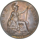 1912 Penny - George V British Bronze Coin - Superb