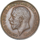 1913 Penny - George V British Bronze Coin - Very Nice