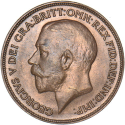 1916 Penny - George V British Bronze Coin - Superb