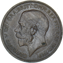 1916 Penny (Recessed ear) - George V British Bronze Coin - Nice
