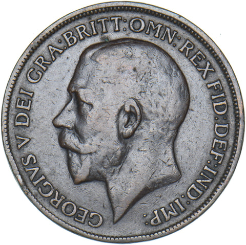 1918 H Penny - George V British Bronze Coin