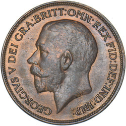 1918 Penny - George V British Bronze Coin - Very Nice