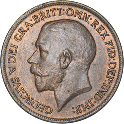 1918 Penny - George V British Bronze Coin - Very Nice