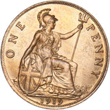 1919 Penny - George V British Bronze Coin - Very Nice