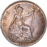 1920 Penny - George V British Bronze Coin - Superb