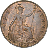 1920 Penny - George V British Bronze Coin - Very Nice