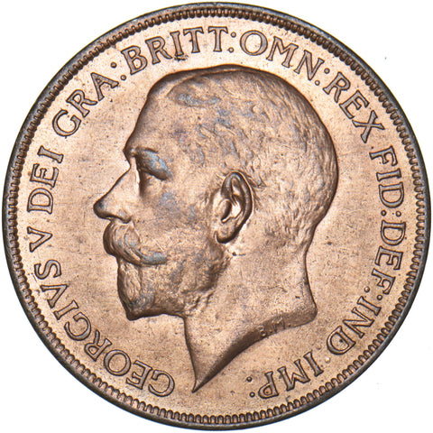 1921 Penny - George V British Bronze Coin - Superb