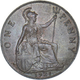 1921 Penny - George V British Bronze Coin - Very Nice