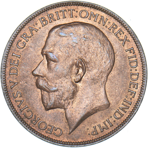 1921 Penny - George V British Bronze Coin - Superb