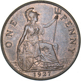 1927 Penny - George V British Bronze Coin - Superb