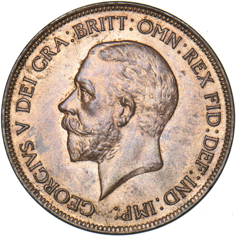1928 Penny - George V British Bronze Coin - Superb
