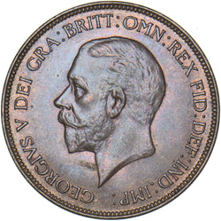 1929 Penny - George V British Bronze Coin - Very Nice