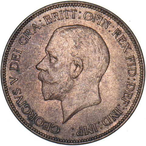 1930 Penny - George V British Bronze Coin - Very Nice