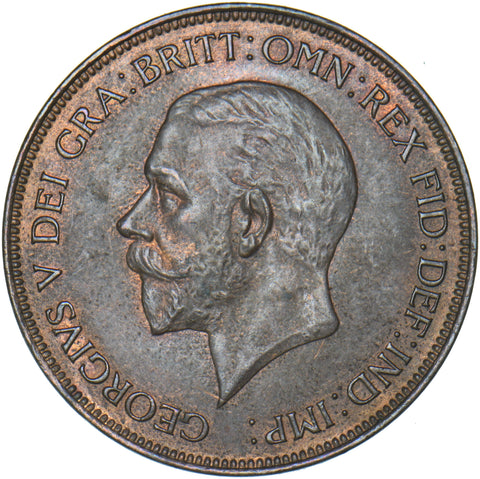 1932 Penny - George V British Bronze Coin - Superb
