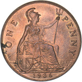 1936 Penny - George V British Bronze Coin - Superb