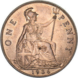 1936 Penny - George V British Bronze Coin - Superb