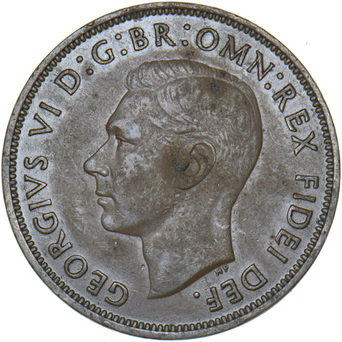 1950 Penny - George VI British Bronze Coin - Nice