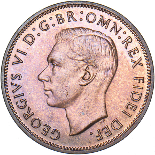 1950 Proof Penny - George VI British Bronze Coin - Superb