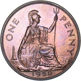1950 Proof Penny - George VI British Bronze Coin - Superb