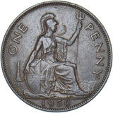 1950 Penny - George VI British Bronze Coin - Nice