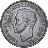 1950 Penny - George VI British Bronze Coin - Very Nice