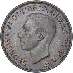 1951 Penny - George VI British Bronze Coin - Very Nice