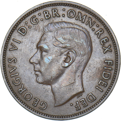 1951 Penny - George VI British Bronze Coin - Nice