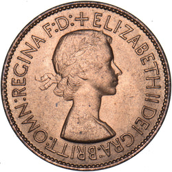 1953 Penny - Elizabeth II British Bronze Coin - Superb