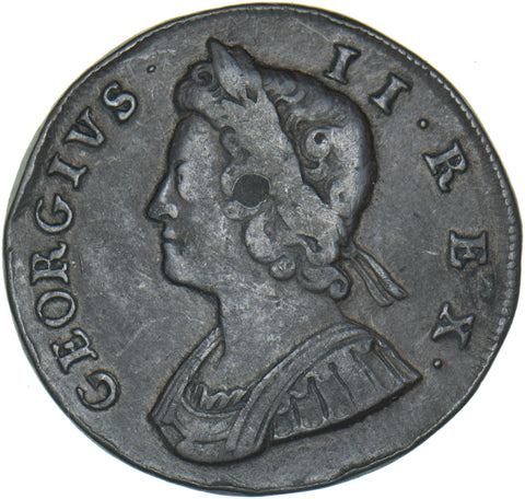 1732 Halfpenny - George II British Copper Coin