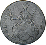 1775 Halfpenny (Contemporary Counterfeit) - George III British Copper Coin -Nice