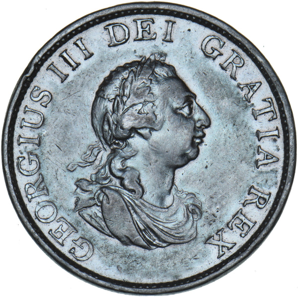 1799 Halfpenny - George III British Copper Coin - Nice