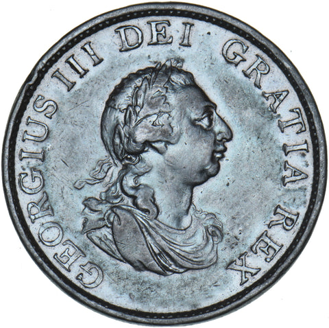 1799 Halfpenny - George III British Copper Coin - Nice
