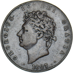 1827 Halfpenny - George IV British Copper Coin