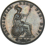 1851 Halfpenny - Victoria British Copper Coin - Very Nice