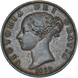 1853 Halfpenny - Victoria British Copper Coin - Nice