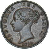 1853 Halfpenny - Victoria British Copper Coin - Nice