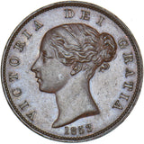 1853 Halfpenny - Victoria British Copper Coin - Very Nice