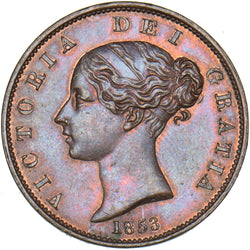 1853 Halfpenny - Victoria British Copper Coin - Superb