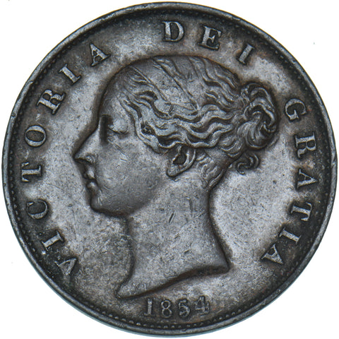 1854 Halfpenny - Victoria British Copper Coin