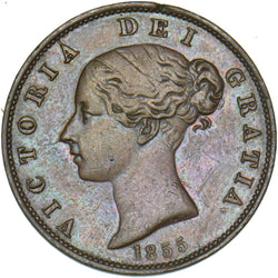 1855 Halfpenny - Victoria British Copper Coin - Nice