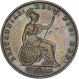 1855 Halfpenny - Victoria British Copper Coin - Nice