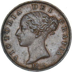 1855 Halfpenny - Victoria British Copper Coin - Nice