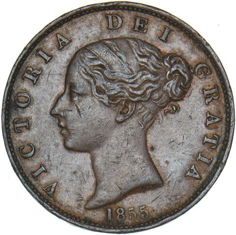 1855 Halfpenny - Victoria British Copper Coin - Nice