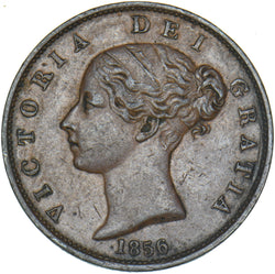 1856 Halfpenny - Victoria British Copper Coin - Nice