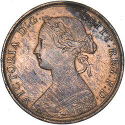 1861 Halfpenny (F270 R14) - Victoria British Bronze Coin - Nice