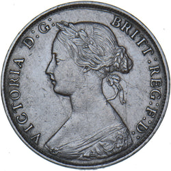 1861 Halfpenny (F282) - Victoria British Bronze Coin - Nice