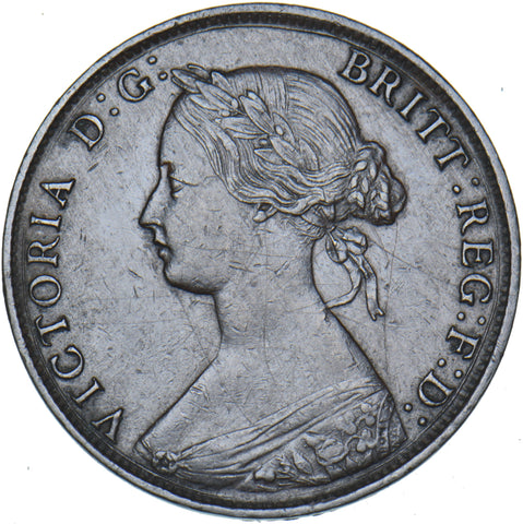 1861 Halfpenny (F282) - Victoria British Bronze Coin - Nice
