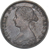 1863 Halfpenny - Victoria British Bronze Coin - Very Nice