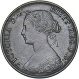 1863 Halfpenny - Victoria British Bronze Coin - Very Nice
